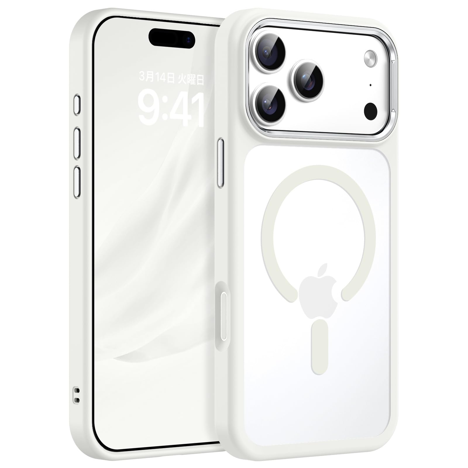 YINLAI iPhone 18 Pro Max 対応/17 Pro Max 互換可能 ケース カバー 第18世代 マグネット スマホケース ホワイト
