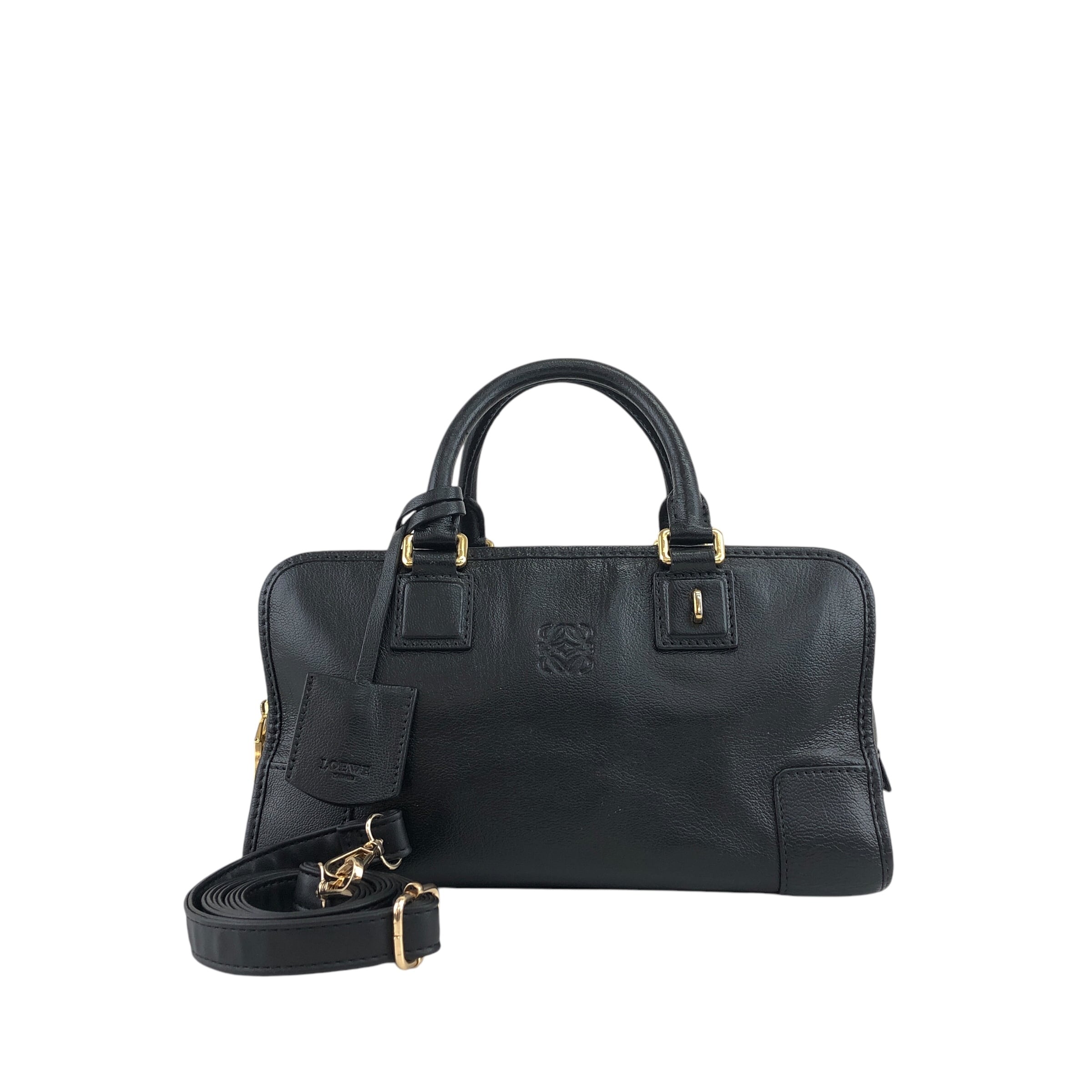 LOEWE ロエベ アマソナ28 ハンドバッグ ブラック アナグラム レザー