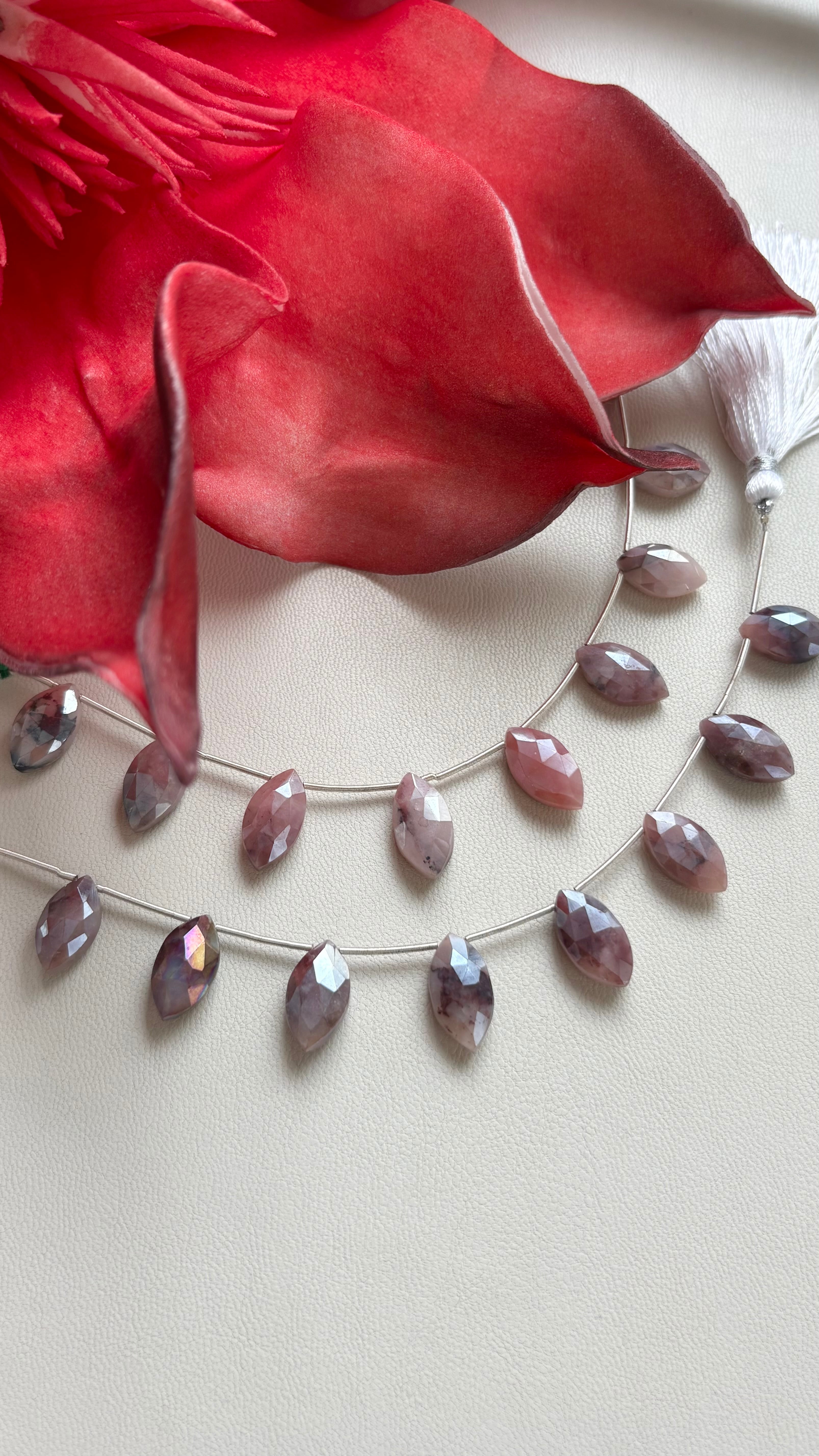 Coated Guava Quartz Marquise Cut / コーティング グァバクォーツ マーキスカット