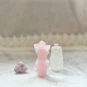 再販!愛の石ローズクォーツの天使モチーフ＊エンジェル＊天然石＊天然石インテリア＊置き物
