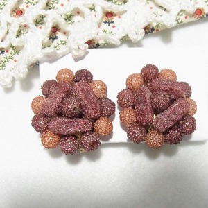 ビーズクラスターイヤリング　アクセサリー卸値以下でセール　K2111E