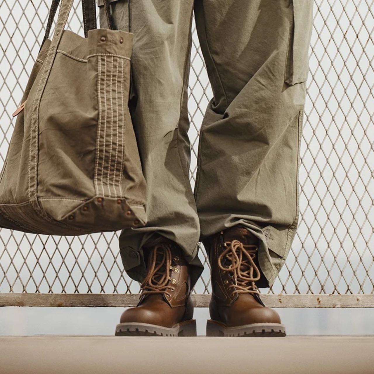 Split Leather Lace-Up Work Boots / スプリット レザー レースアップ ワーク ブーツ