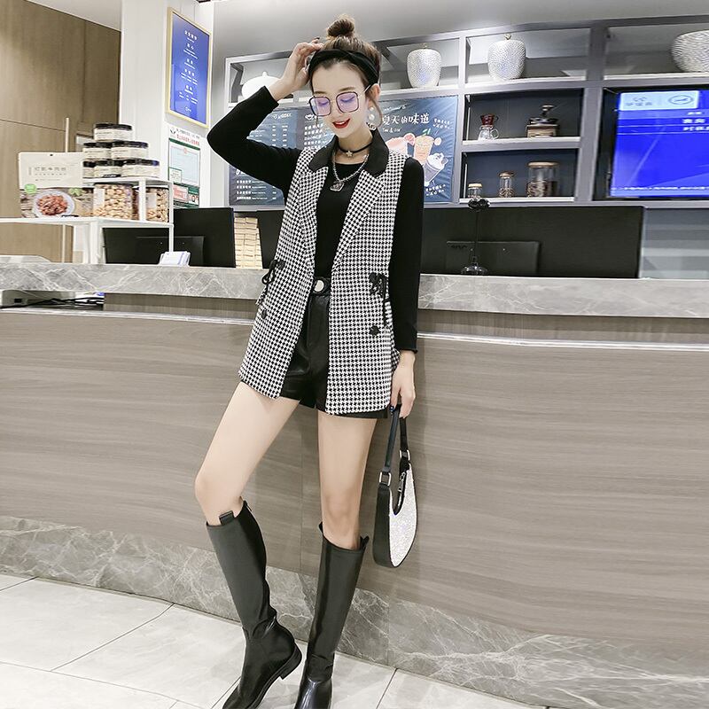 プラスサイズレディース2020年秋バージョンルーズチェック柄チョッキプラスサイズファットmmトップジャケット200 kg ミックスインファッション39855900419