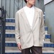 EU VINTAGE C&A STRIPE PATTERNED 1B DESIGN JACKET/ヨーロッパ古着ストライプ柄1ボタンデザインジャケット