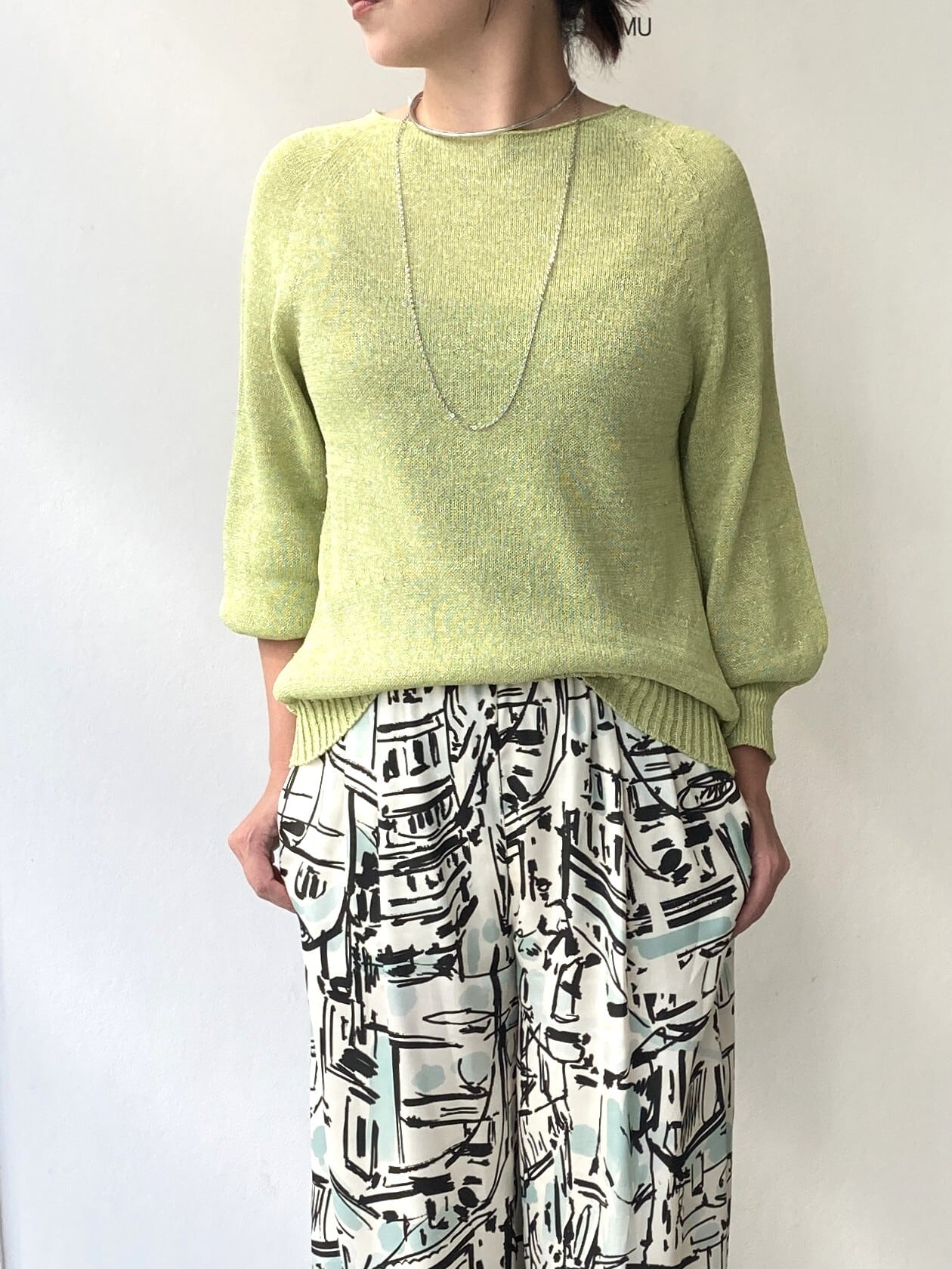 ラメカミファインプルオーバー(グリーン)