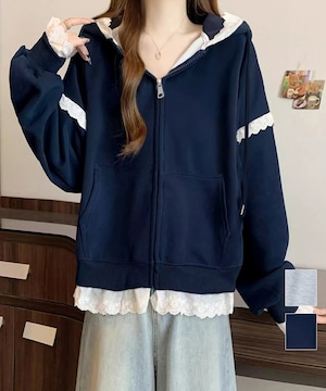 ◆ パーカー レース切り替え ◆ パーカー レース切り替え