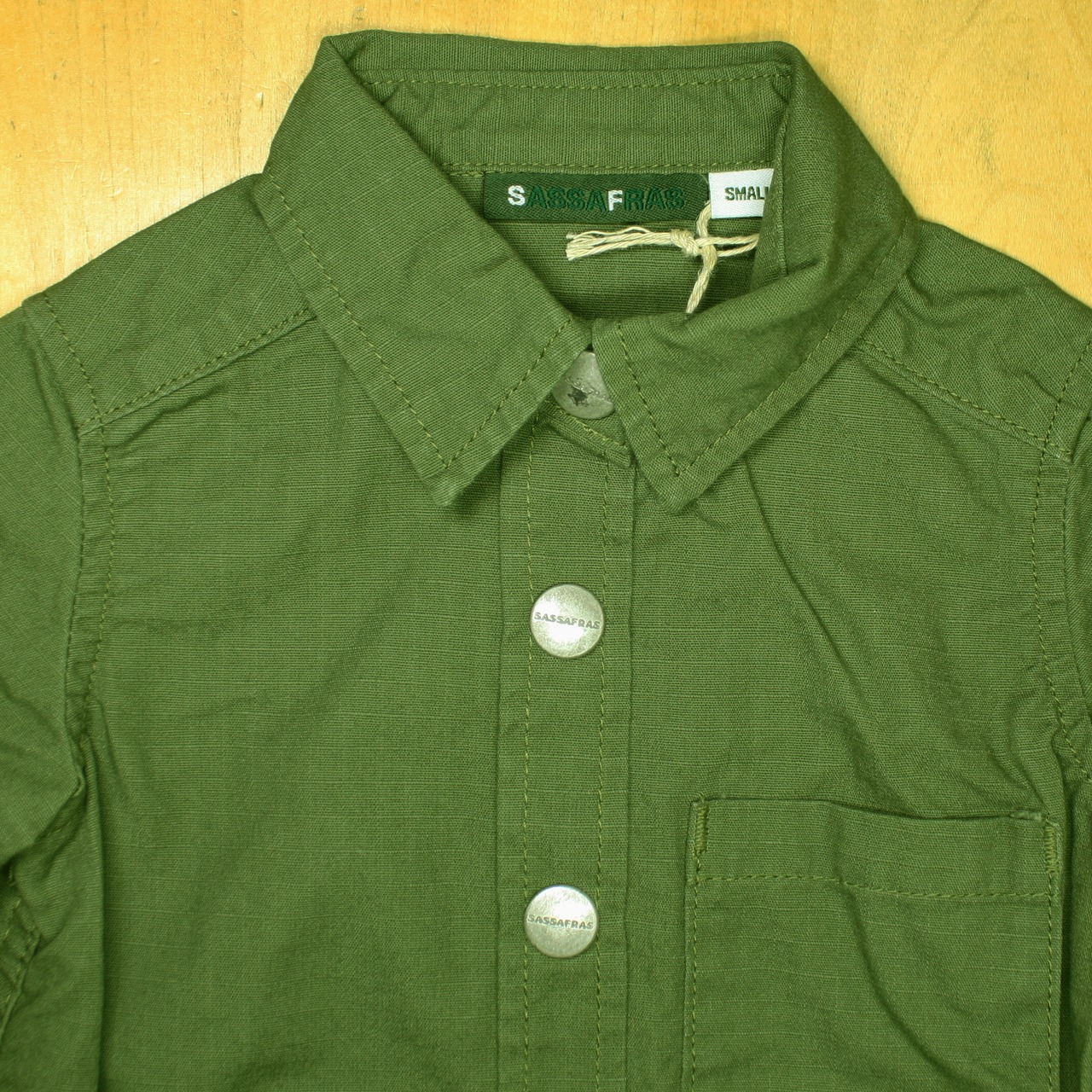 ［SASSAFRAS］フォールリーフドレス キッズ#S-M｜OLIVE