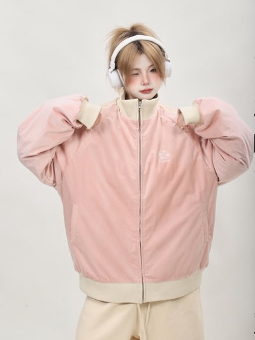 2024 秋冬 韓国 かわいい 厚手中綿入りレディースハイネックスタンドネックアウターブルゾンストリートお出かけ長袖セクシーシルエットトップスサイドカジュアルファッション系サイズお出かけフル丈トラック