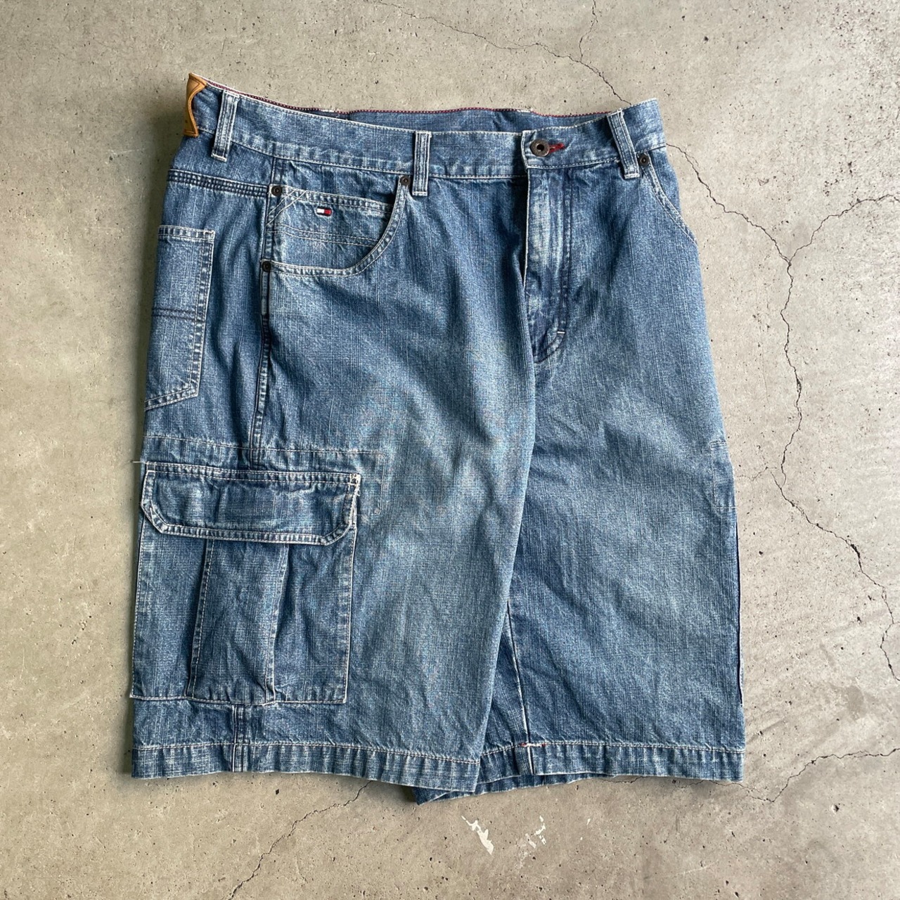 90年代 TOMMY HILFIGER トミーヒルフィガー ワイドカーゴ デニム 