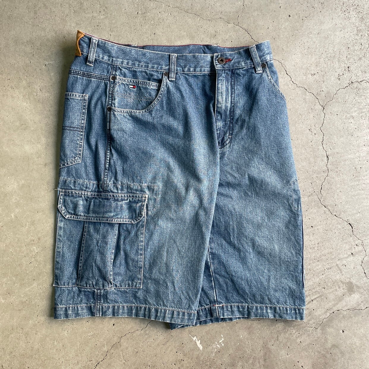 90年代 TOMMY HILFIGER トミーヒルフィガー ワイドカーゴ デニム 