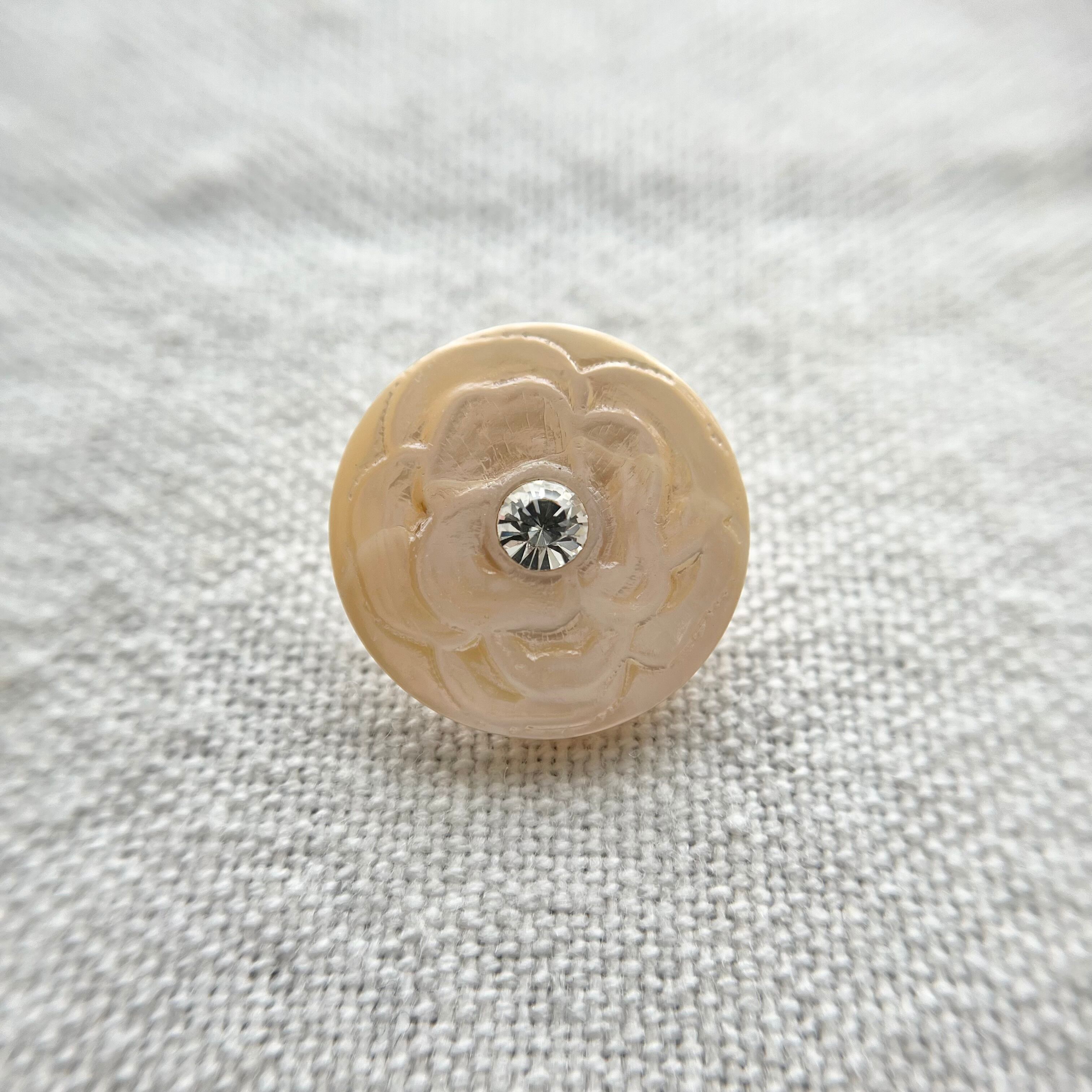 1粒ラインストーン×カービングフラワー 18㎜