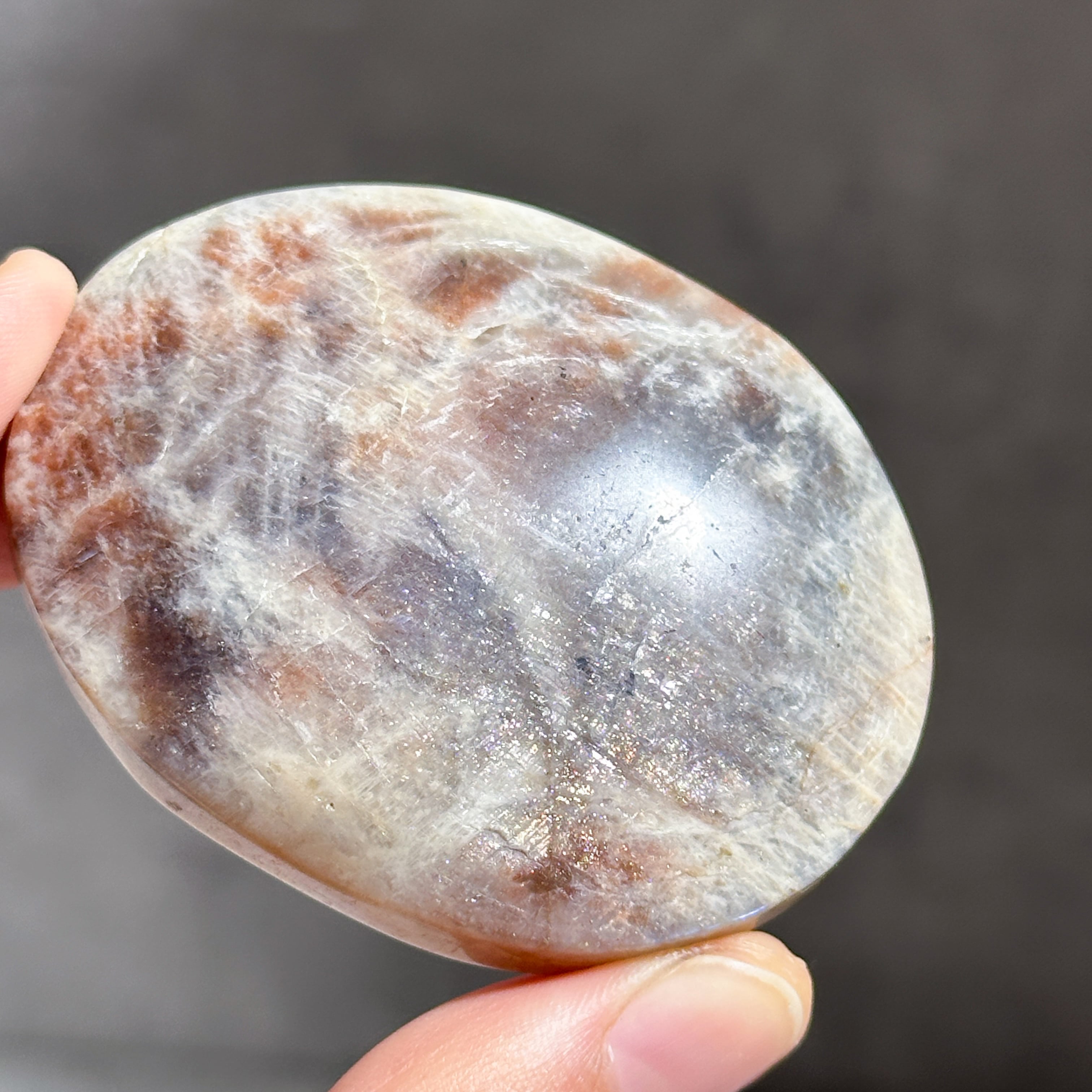 サン＆ムーンストーン パームストーン41◇ Sun & Moon Stone ◇ 天然石