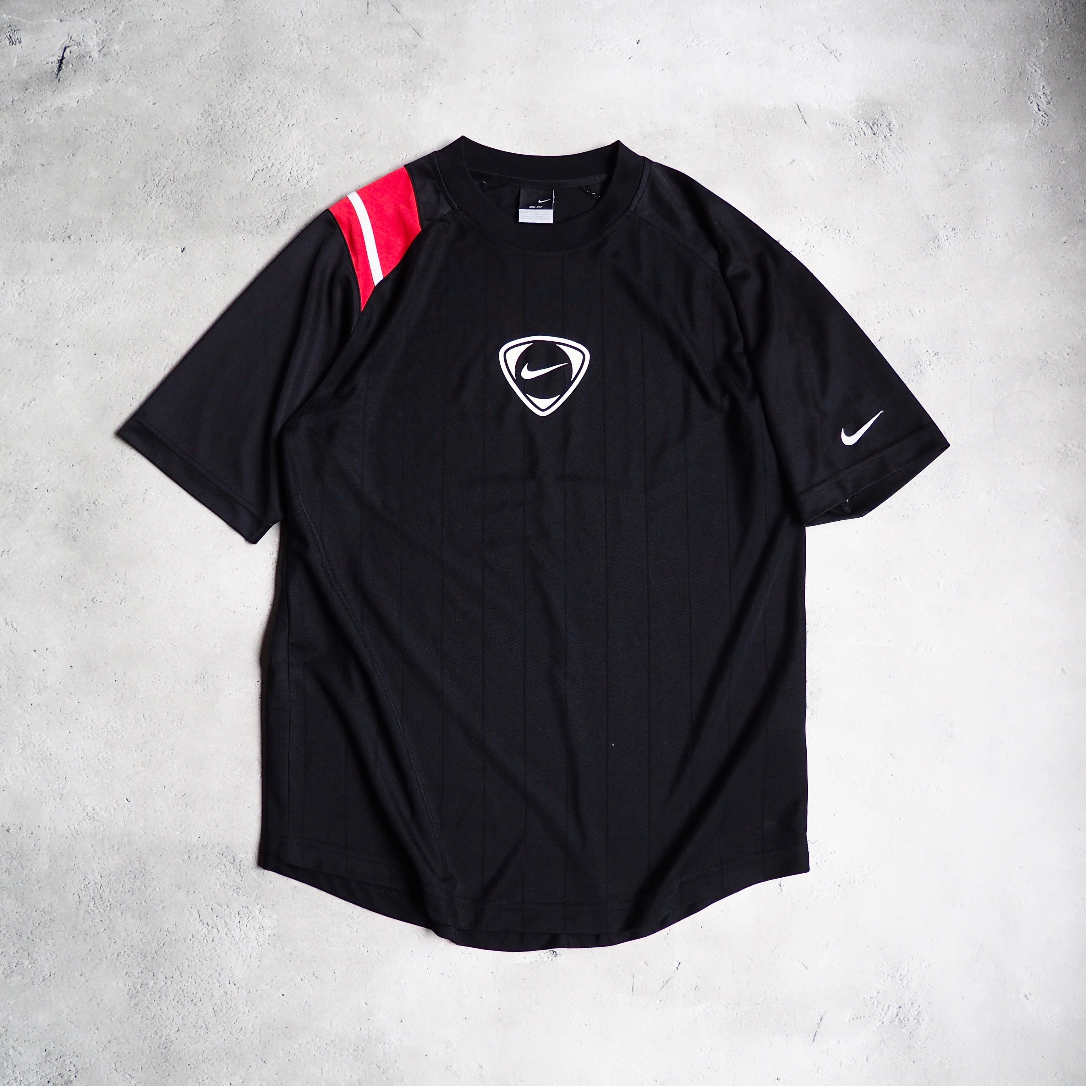 2000s " NIKE " Switching Panel × Logo Design Y2K Track Tee