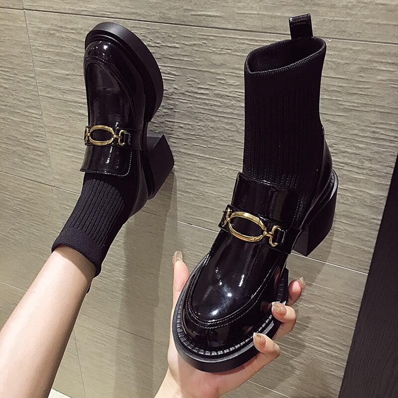 ソックス ブーツスプリングオータムレッドスタンダード薄手ストレッチ レトロ 靴 シューズ エラスティック 伸縮 春物 秋物 タイツ ストッキング フェイクシューズ86114581841