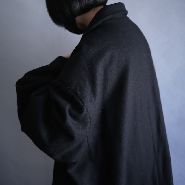 "KINGSIZE" XXXL super over size wide silhouette black wool coat