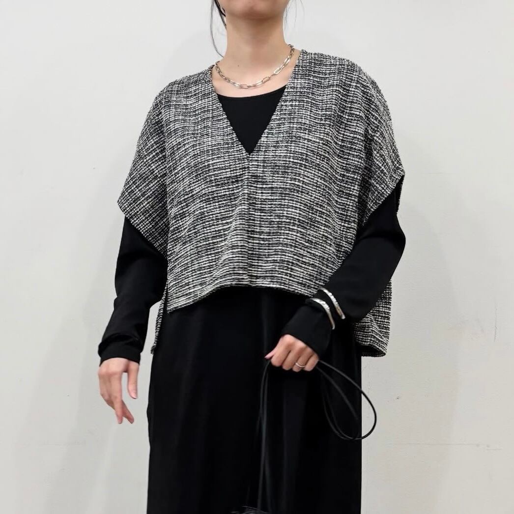 【 siro de labonte 】glitter tweed jersey short vest