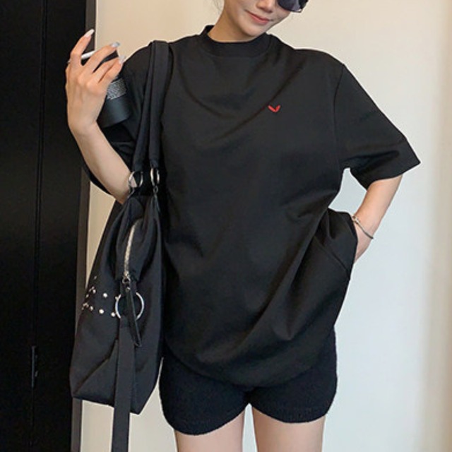 one point heart short sleeve tee　ワンポイントハート半袖ティー　J2056
