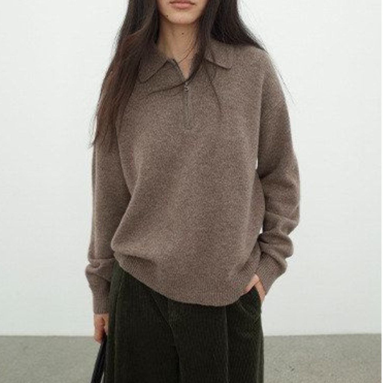 Half-Zip Polo Knit T4098