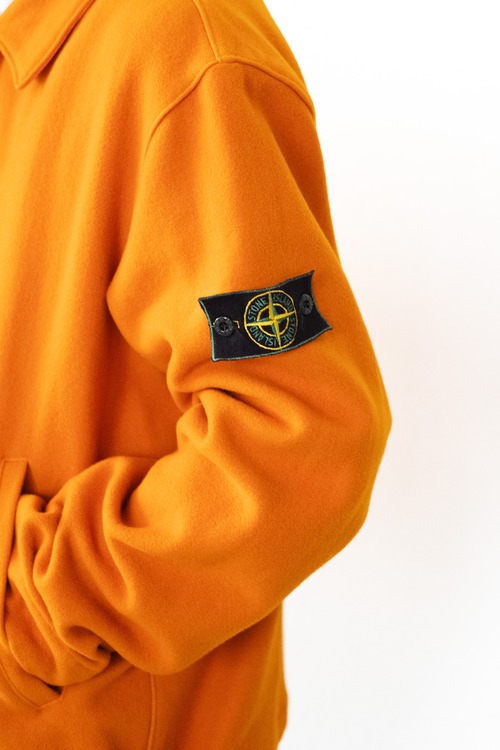 ［00AW］"STONE ISLAND" Orange Melton Wool Jacket with Green Edge（Designed by Paul Harvey）
