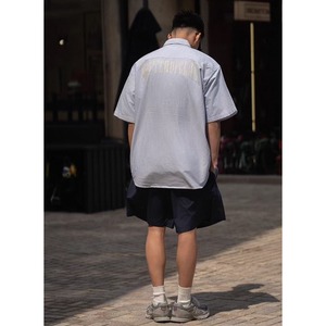 Stripe back logo oversized shirt 1471