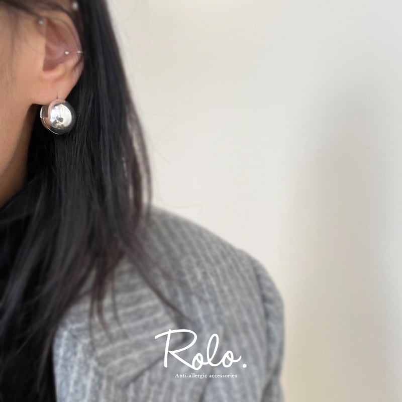 ラウンドボールピアス シルバー925 | Roloshop BASE店