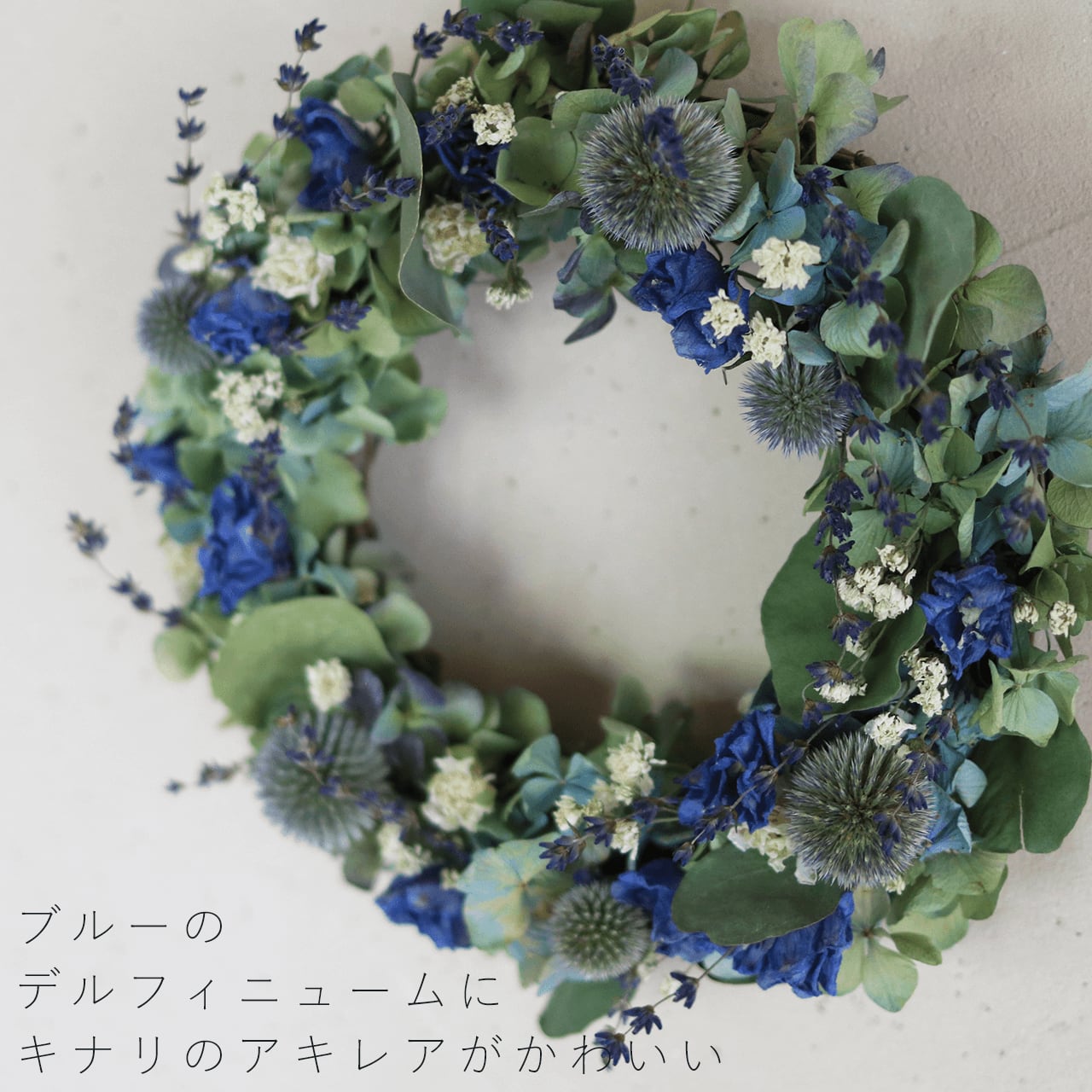 ◆ドライフラワーリース◇spring blue◇プレゼント