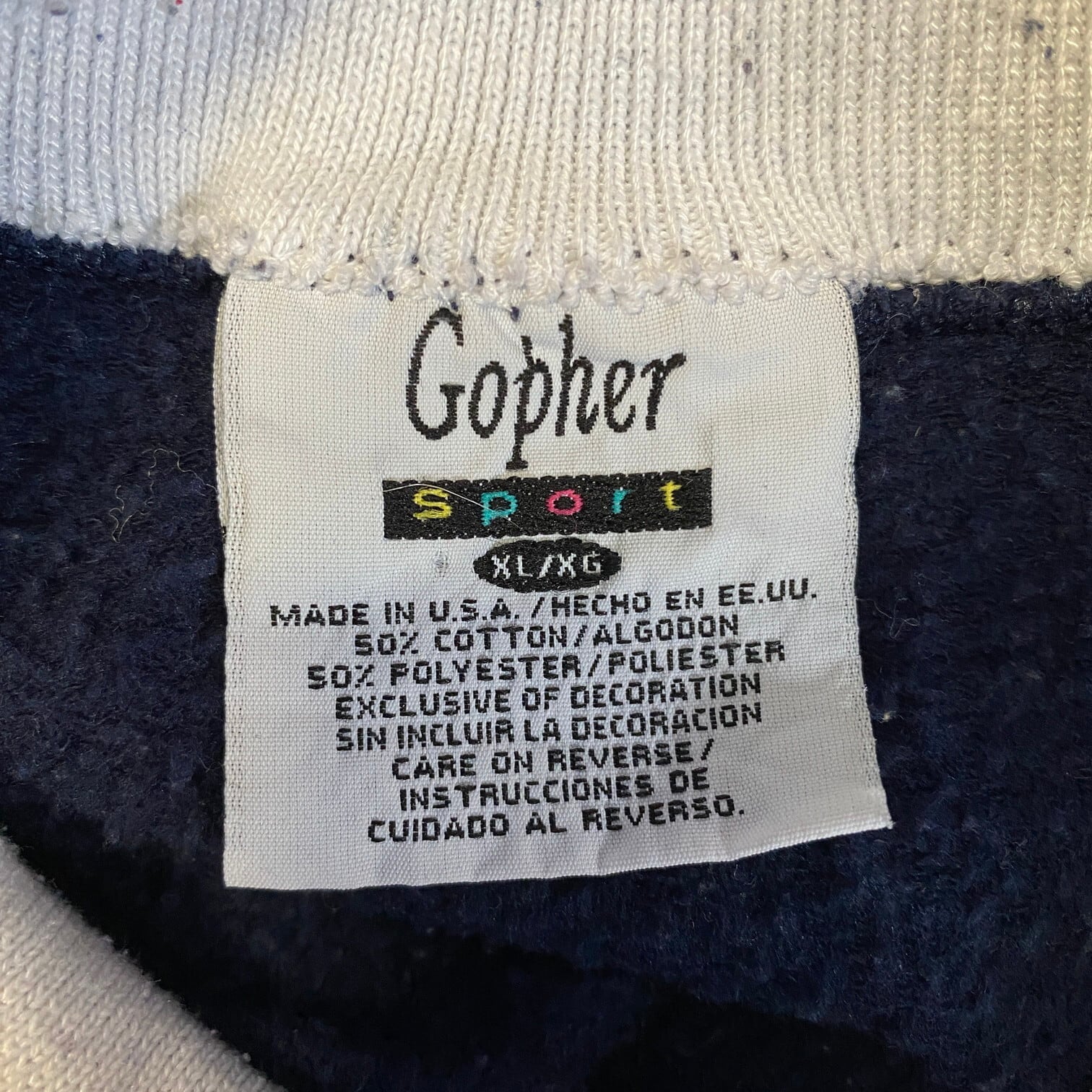 USA製 90年代 Gopher Sports プリント 襟付きスウェット