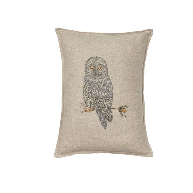 【3営業日以内に発送】CORAL&TUSK [Great Grey Owl Pillow] フクロウ クッションカバー 30×40cm(コーラル・アンド・タスク)