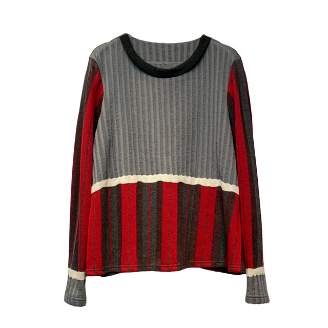 流線柄ジャガードプルオーバー【254-3234】Jacquard pullover