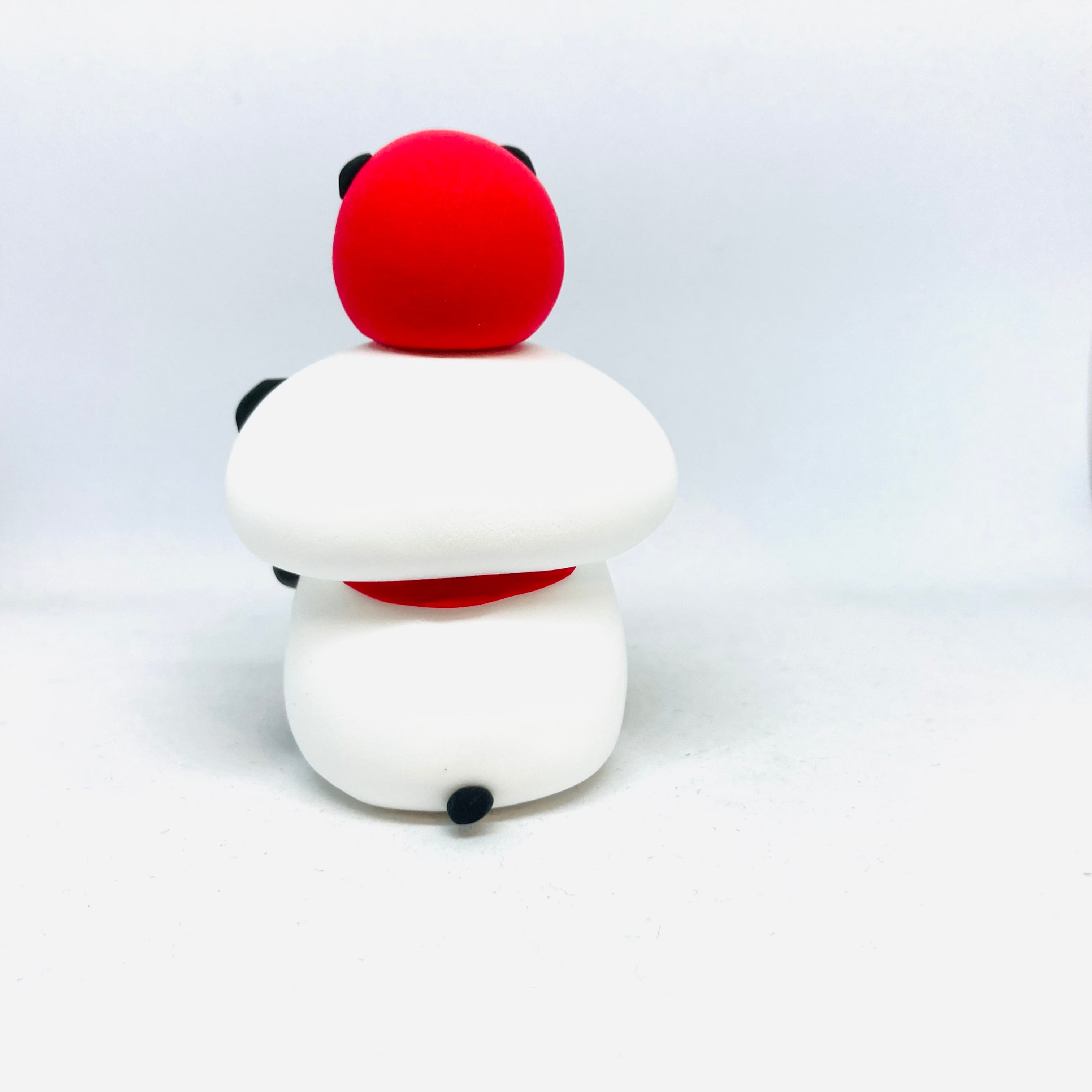 招きパンダ(だるま) / 紙粘土 / カトコト