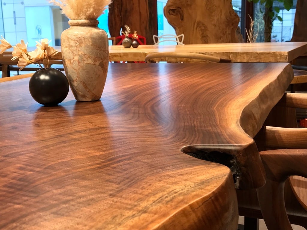 ウォールナット_1890×740-790-850×58_横浜元町店_テーブル天板/一枚板