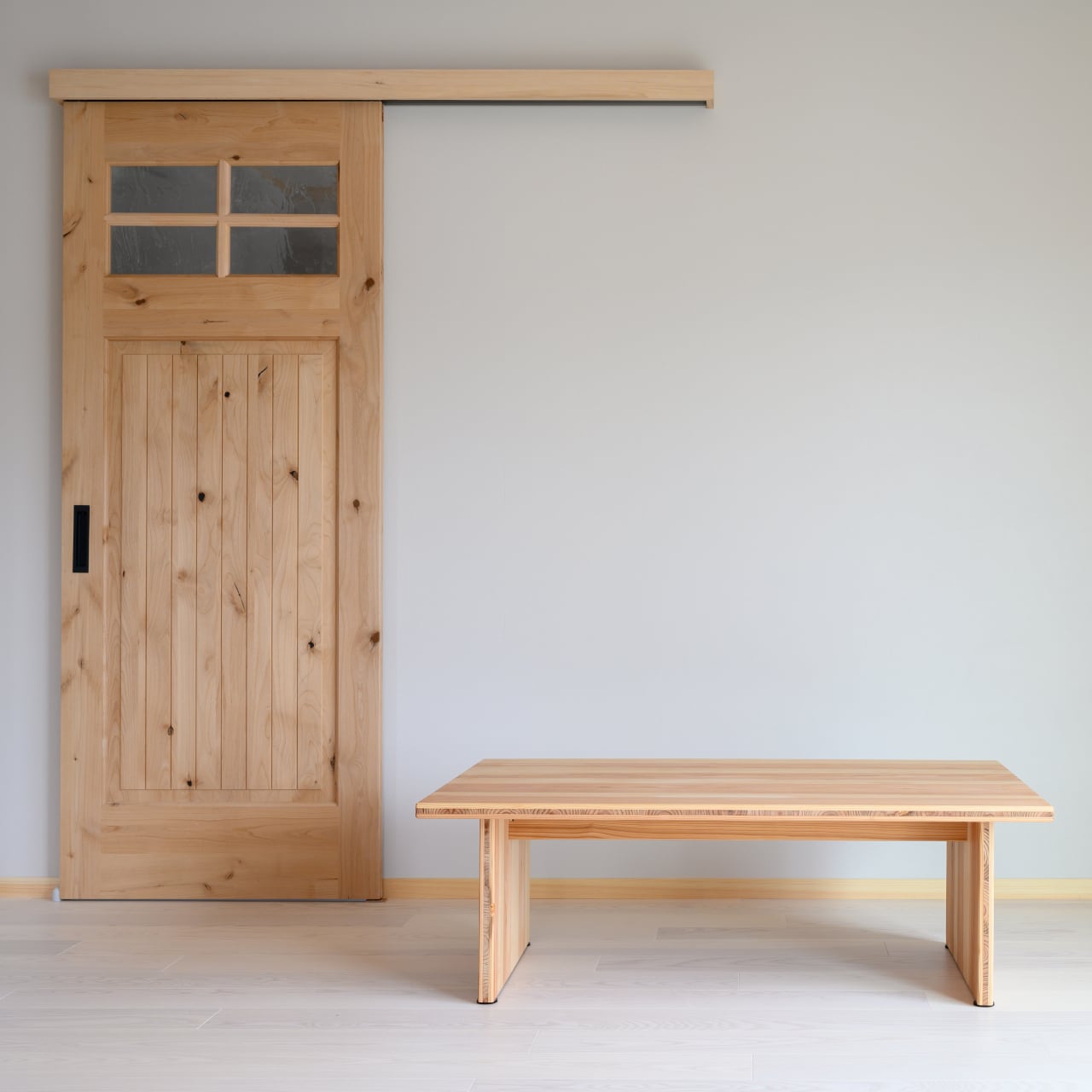 紀州杉［無垢］『やさしいボーダーテーブル』《受注生産》木製ロー