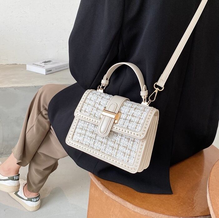 送料無料】気品溢れる2wayバッグ♪ツイード調 ミニバッグ ショルダー