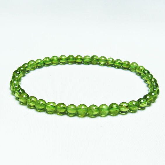 ペリドット ブレスレット 5mm ペリドート 一点物 カンラン石 Peridot Bracelet メール便送料無料 [M便 1/10] 111-19161