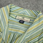 tommy bahama multi stripe silk open collar shirt