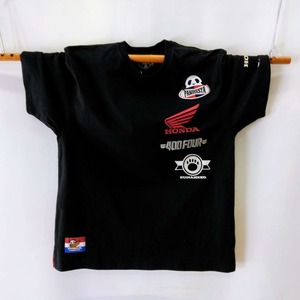 パンディエスタ＆HONDAコラボ　半袖Tシャツ　　黒　XL　T-shirt with embroidered panda on a motorcycle