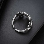予約 メンズリング クロスデザイン オープンリング シルバー 指輪 フリーサイズ 幅広 立体モチーフ アンティーク風 カジュアル ストリート 韓国ファッション 男性用 アクセサリー　y12123