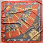 エルメススカーフ　Hermes　カレ90　Cliquetis シルクスカーフ　オレンジ 17acb20