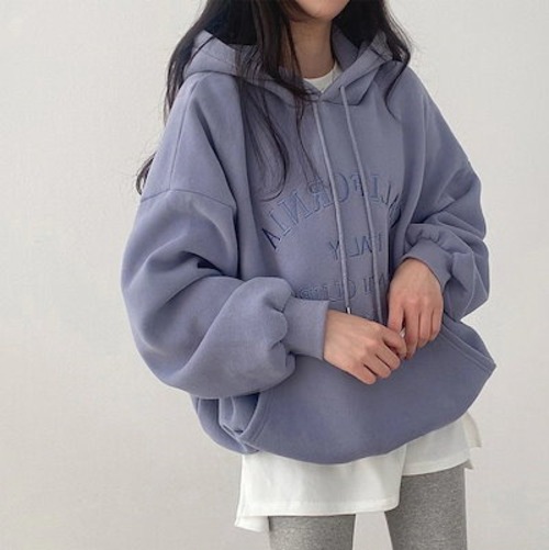 品質いいな新品 パーカー レディース 長袖 トップス プルオーバー ルームウェア スウェット 刺繍 文字 春 秋 冬 カジュアル ポケット付き