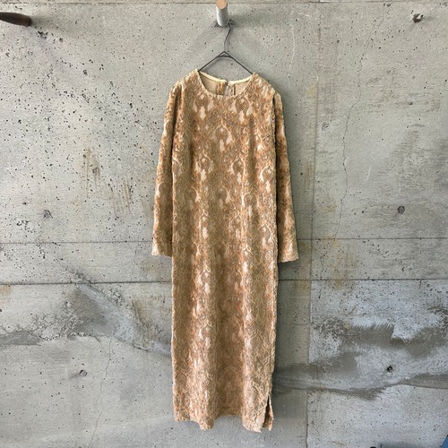 Beige jacquard dress