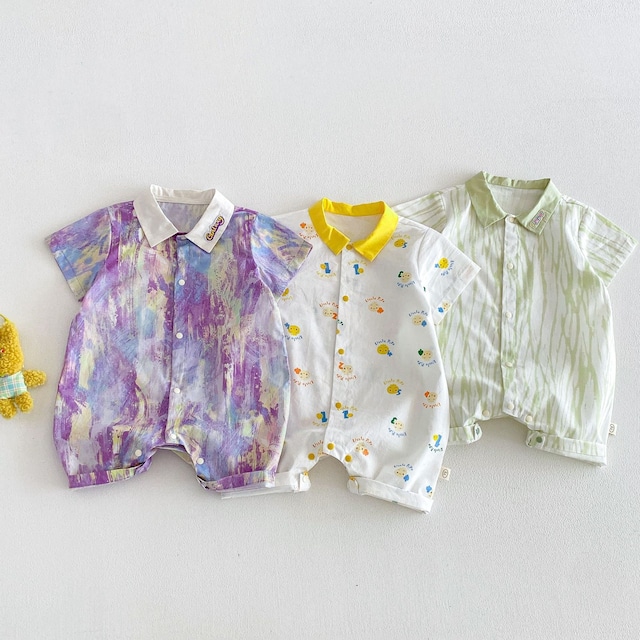 【BABY】総柄アートオールインワン
