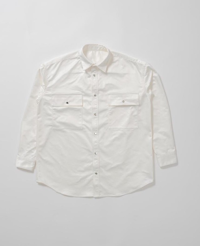 Leatherlike  satin shirt -white <LSD-BC3S3>