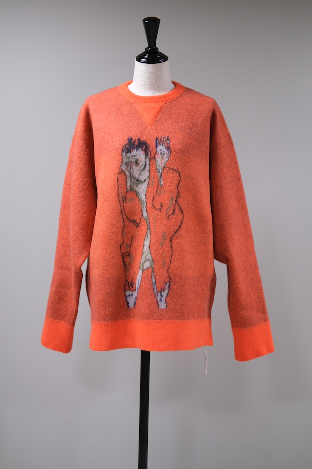 【kota gushiken】Poryrait of Schiele with Raised Arms - orange