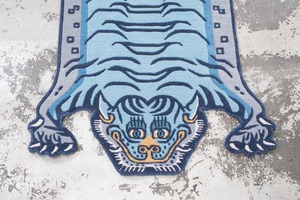 Tibetan Tiger Rug 《Sサイズ•ウール・オリジナル3・レイニーブルー463》チベタンタイガーラグ
