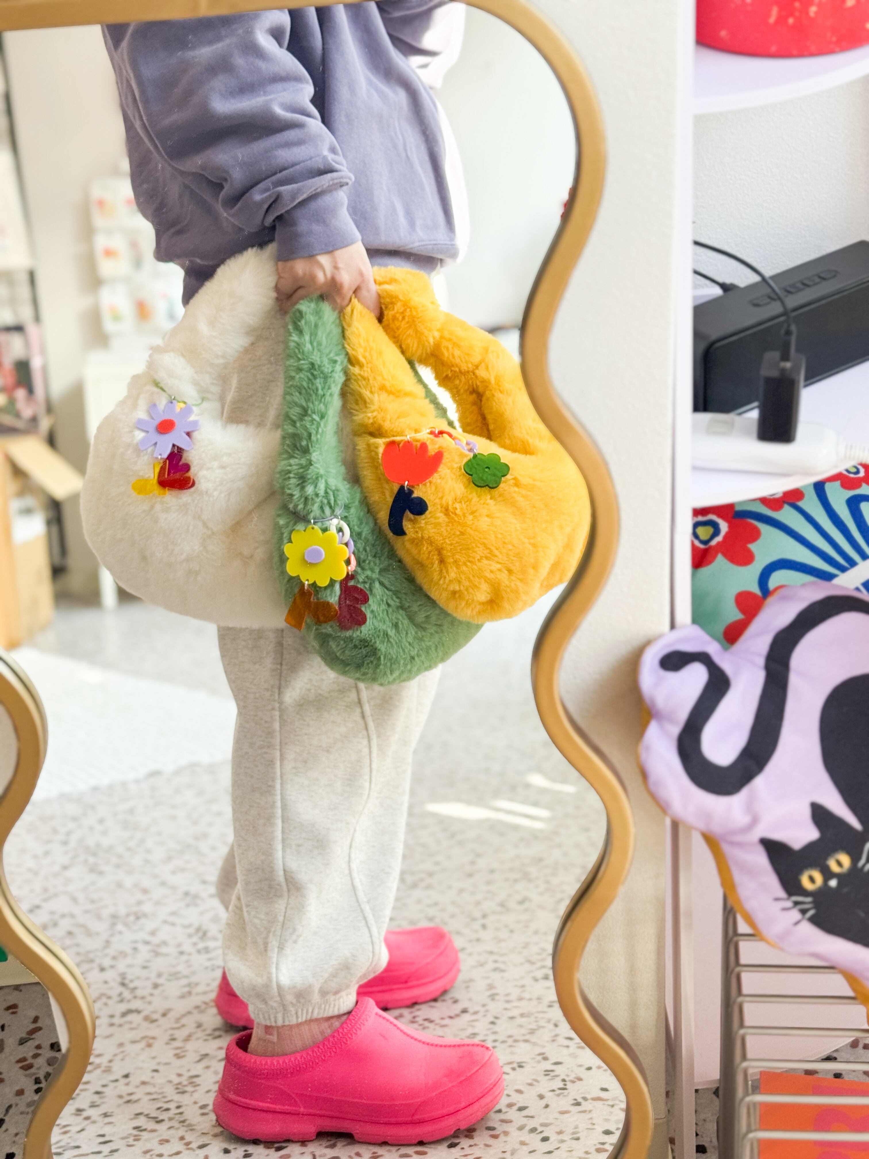 ohana key chain fur bag | Pontre Studio