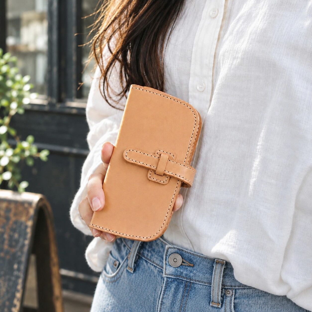 【受注製作】本革ファスナー付きスマホケース　多種類対応