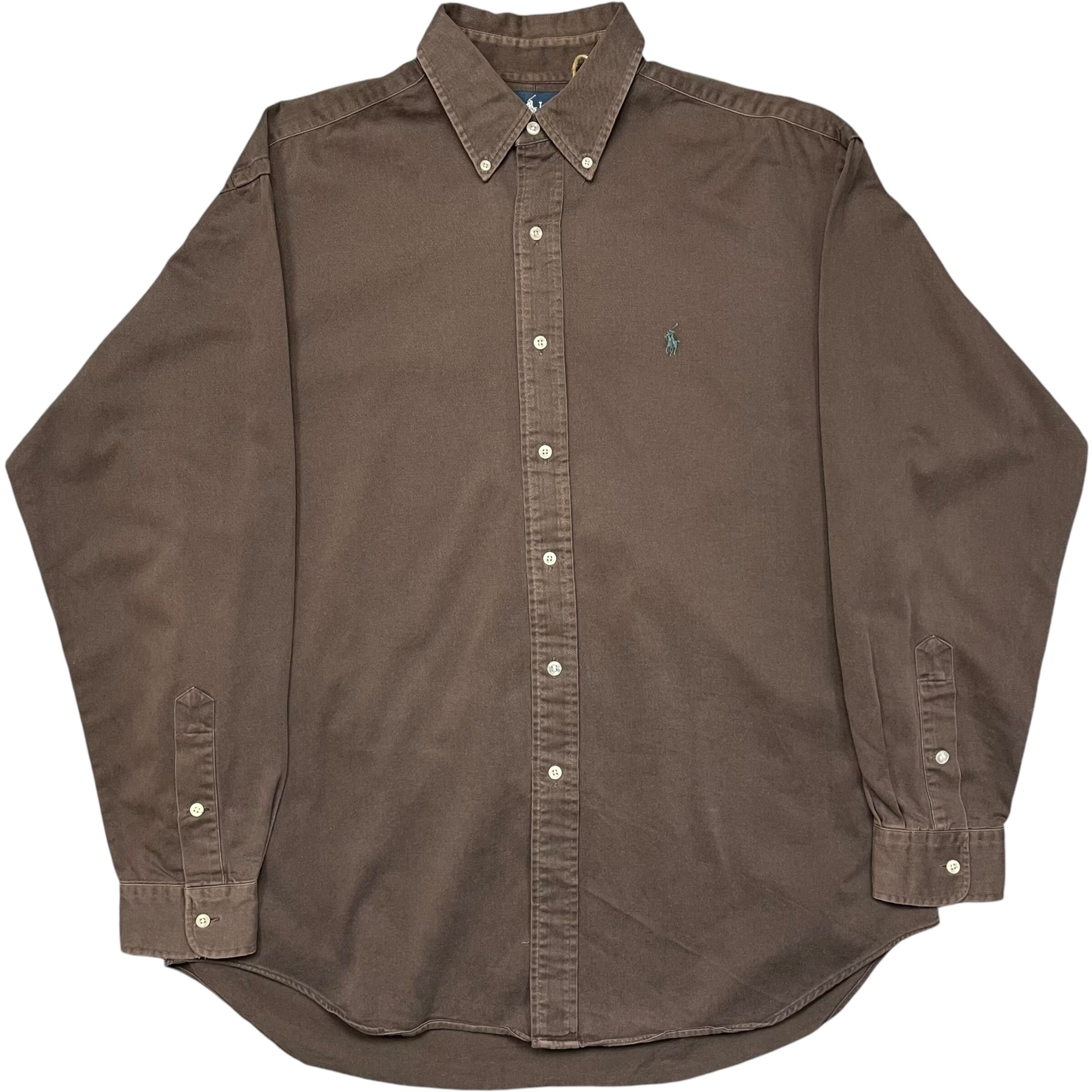 《L》Ralph Lauren ラルフローレン BLAKE ブラウン 長袖シャツ no.4394