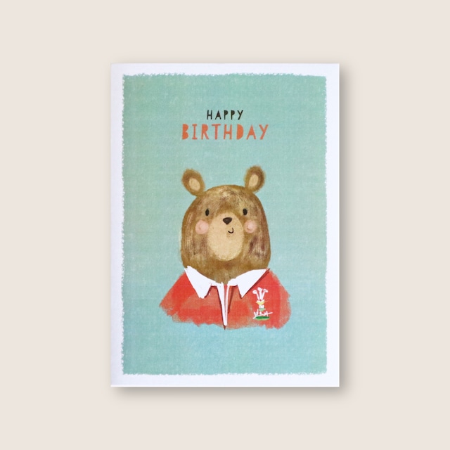 【グリーティングカード】Welsh Rugby Bear Birthday Card