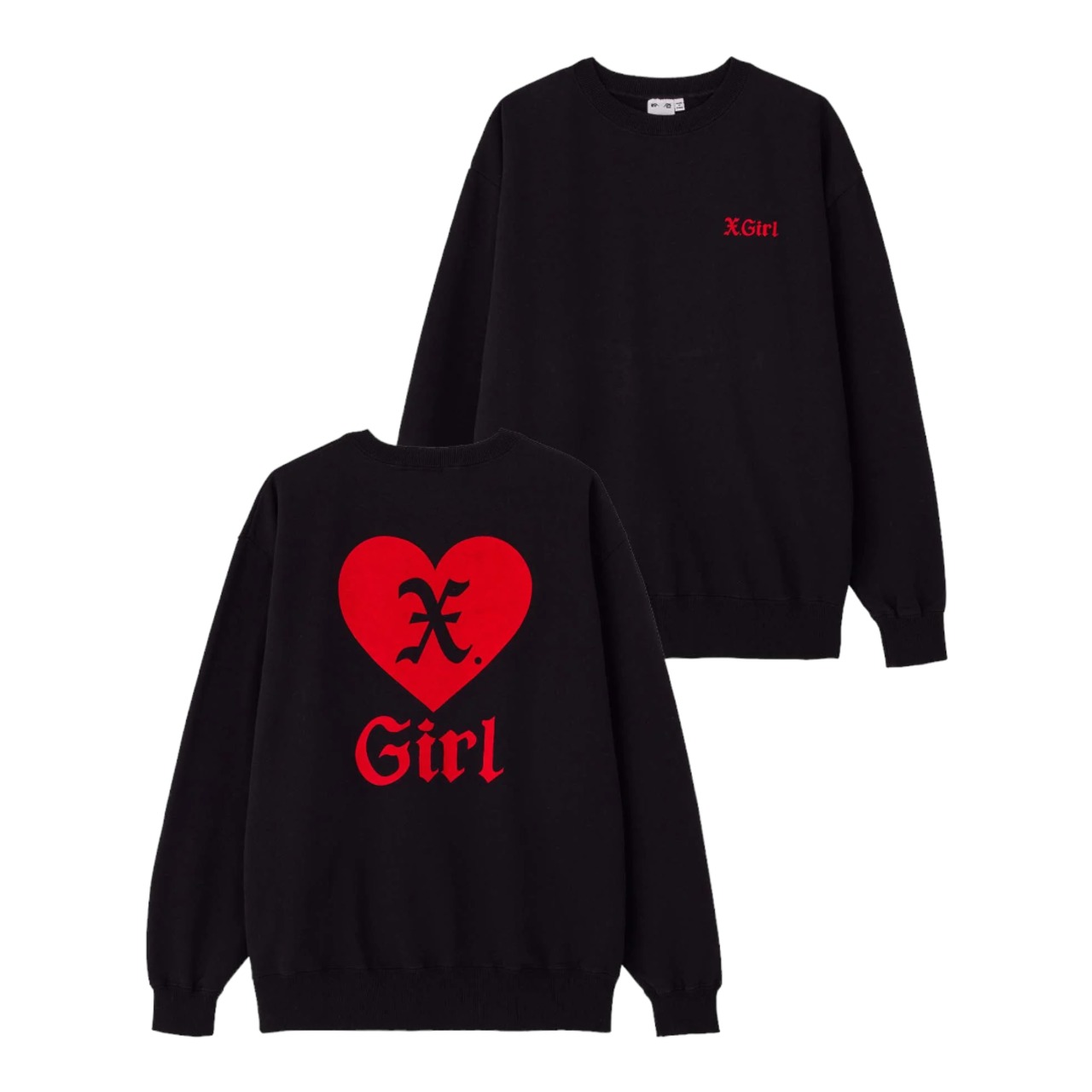 【X-girl】HEART CREWNECK SWEAT TOP【エックスガール】