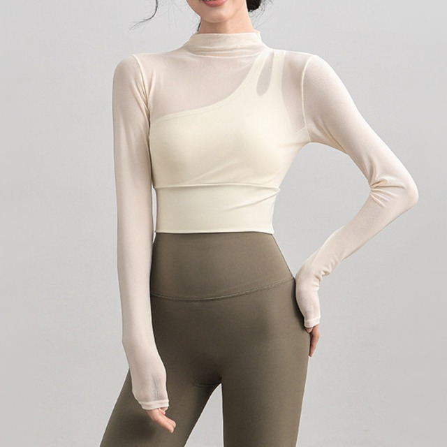 Sheer Long Sleeve Short Length Top  BM0029